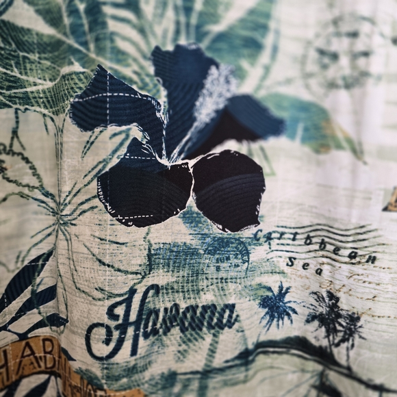 NWT Island Republic Men's Havana Honolulu Tropical Hawaiian Shirt Green … - Picture 3 of 9